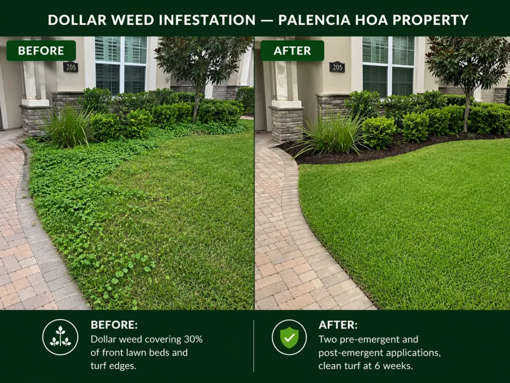 Dollar weed infestation (